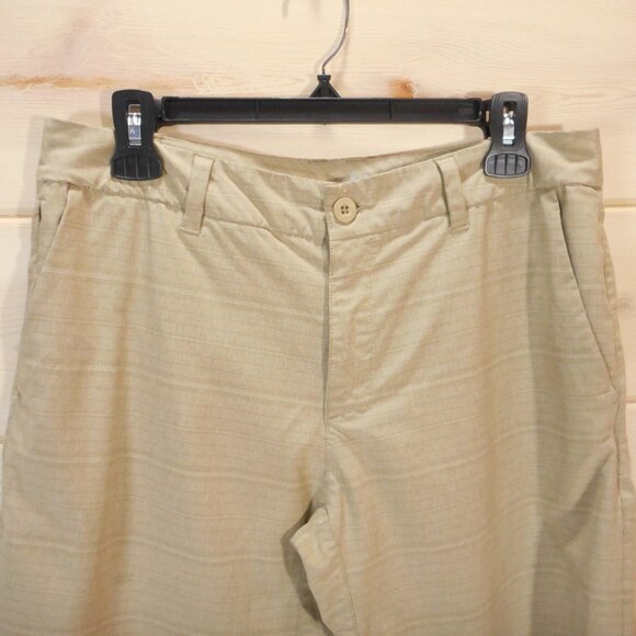 Hang Ten Men's Size 32 Tan Hybrid Board Shorts Flat Front Zip Pockets - Picture 2 of 10